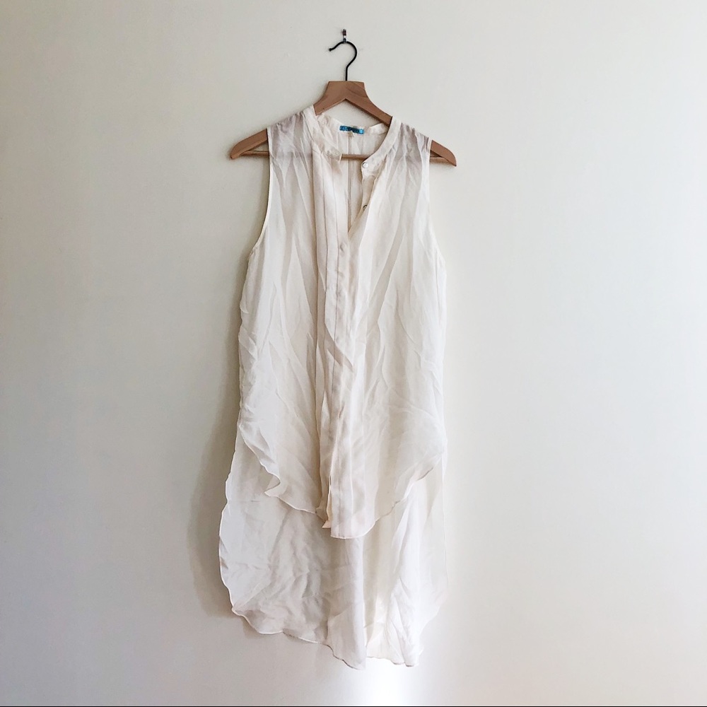 Anthropology Sheer Sleeveless Leif Notes Blouse